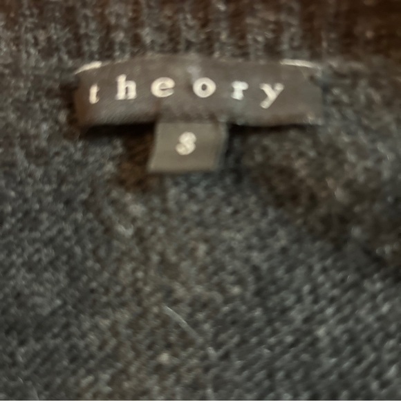 Theory Jaidyn Wool Mohair Sweater Size Small Gray/Black Long Sleeve - Picture 5 of 7